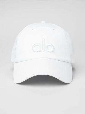 ALO Yoga White Off duty Embroidered Logo Baseball Cap